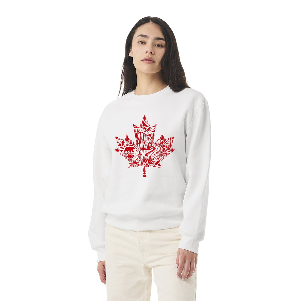 Maple Leaf of BC Mountains & Forest sweatshirt worn, Squamish BC