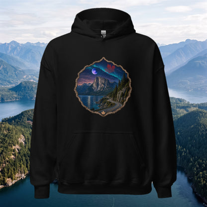 Night Drive Relaxed Pullover Hoodie | Squamish BC, overlooking Howe Sound