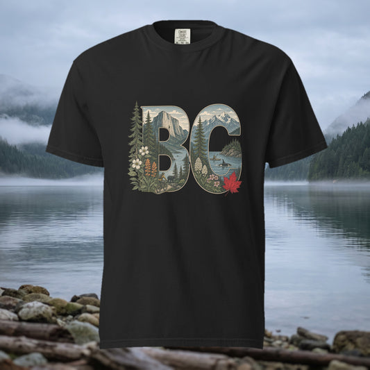 BC Letters Heavyweight Garment-Dyed Tee | Squamish BC, overlooking Howe Sound