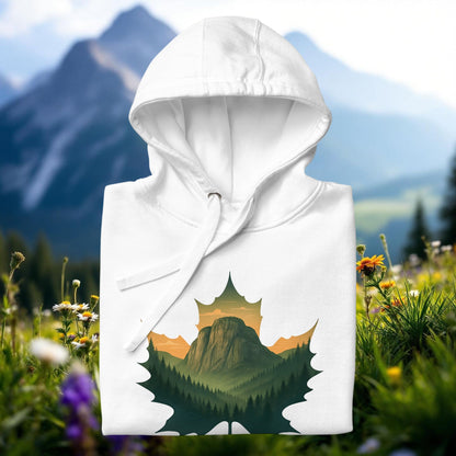 Back view of Canadian Maple Leaf Hoodie — Sea-to-Sky design from Squamish