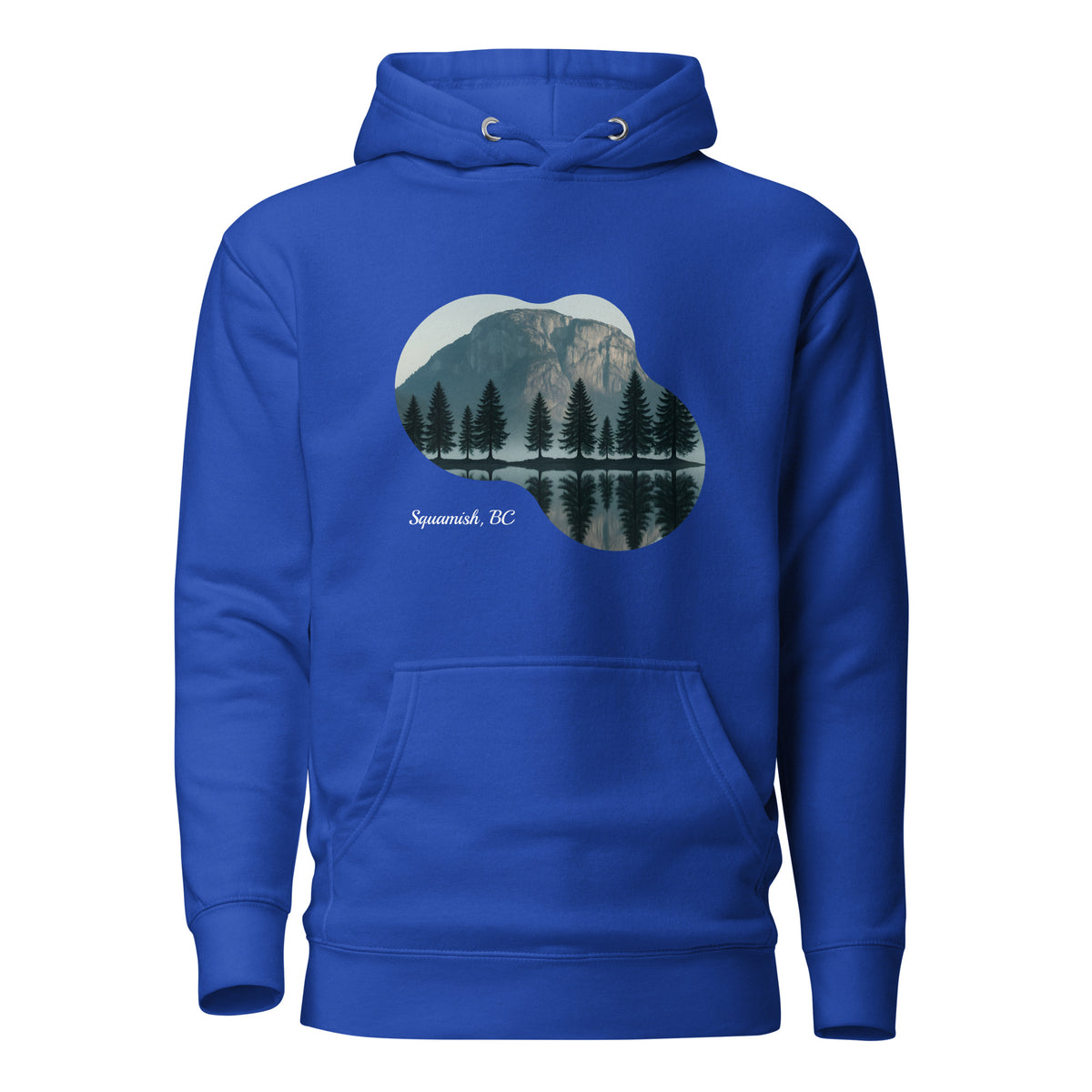Back view of Squamish Mountain Silhouette Hoodie in S — Sea-to-Sky design from Squamish
