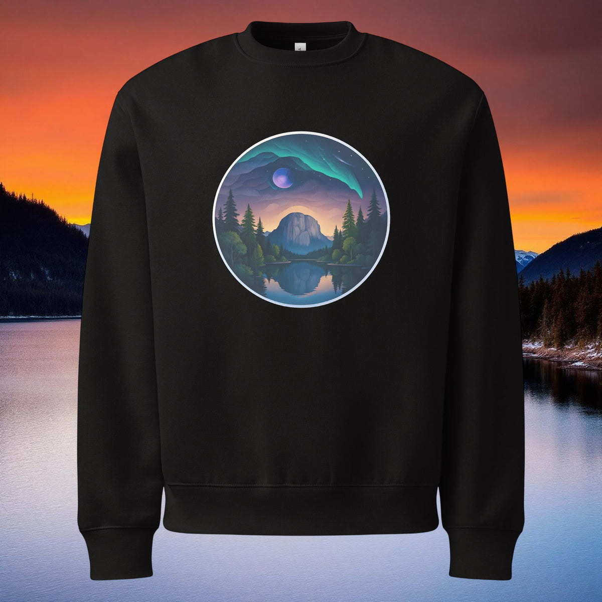 Sea to Sky Mountain Landscape Heavyweight Sweatshirt in S — Squamish BC apparel by Origin 99
