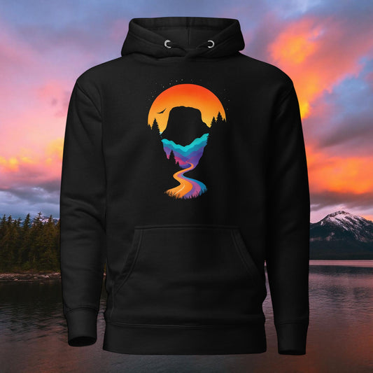 Sea to Sky Sunset Over Water Hoodie in S — Squamish BC apparel by Origin 99