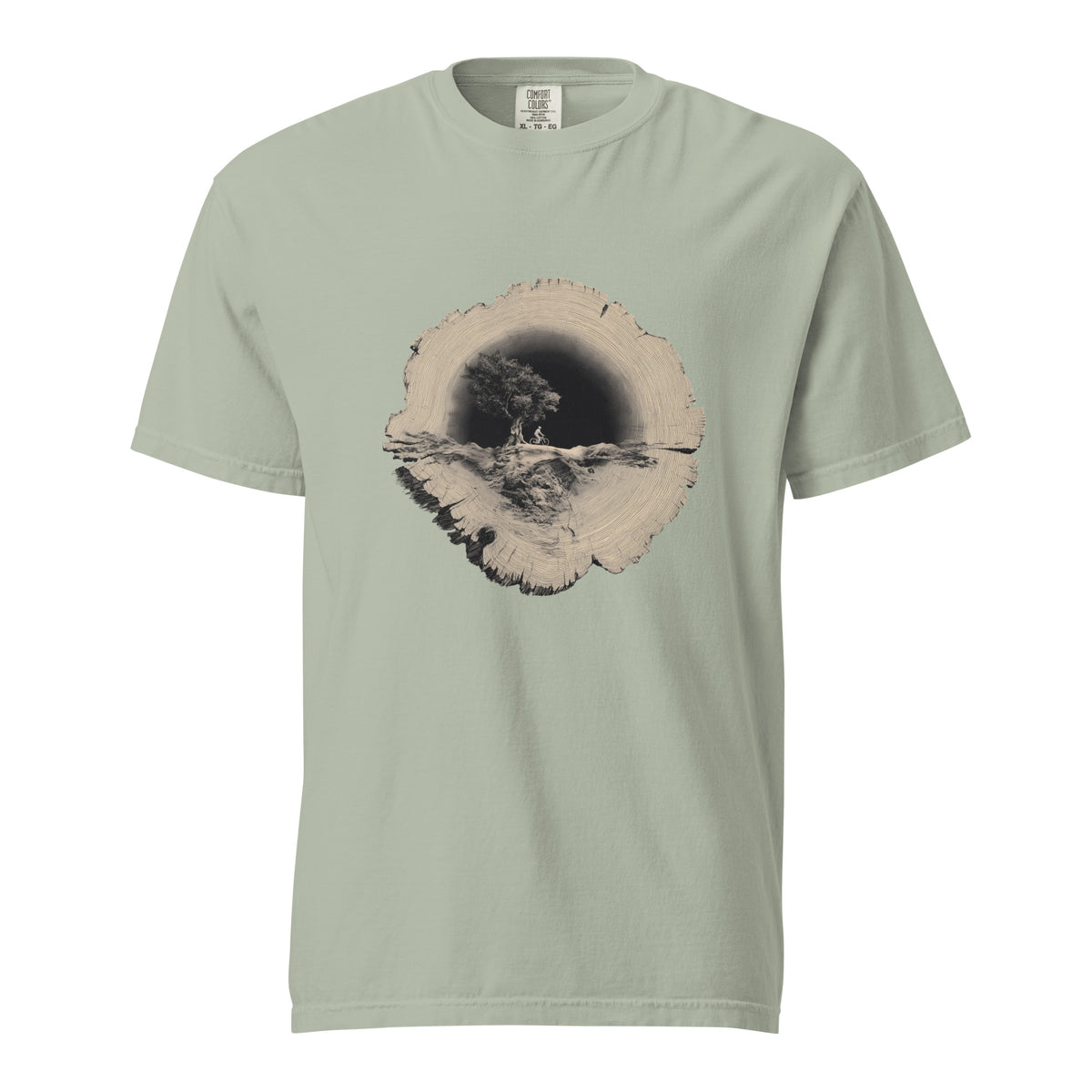 Squamish BC Mountain Forest Heavyweight Tee in S lifestyle shot — Sea-to-Sky outdoor brand