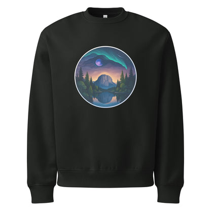 Size guide for Sea to Sky Mountain Landscape Heavyweight Sweatshirt — Squamish BC apparel sizing chart