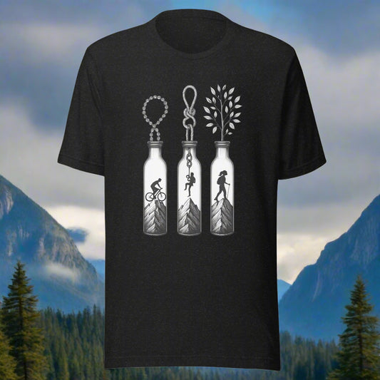 BC Bottles Mountain Biking Climbing Tee in XS — Squamish BC apparel by Origin 99